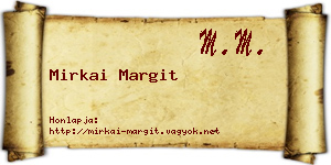 Mirkai Margit névjegykártya